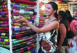 With fastlife pushing bangle vendors to narrow lanes of Old Delhi and unauthorised colonies, women are out to shop for bangles as Karva Chauth is only a day away.This scene was captured by Tribune lensman Mukesh Aggarwal near the Hanuman Temple in the Capital on Saturday.