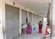 The shops in Rishi Nagar, Ludhiana, that are yet to be auctioned, causing a loss to the state exchequer.