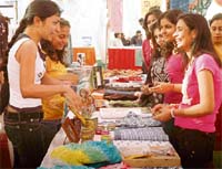 Youngsters look at the Carnival cum exhibition organised by SIFT on Sunday.