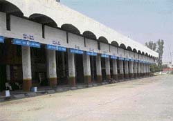 The Bhiwani depot of Haryana Roadways wears a deserted look during the strike on Tuesday.
