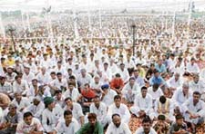 A section of the crowd at an INLD rally in Karnal recently.