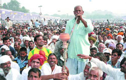 Gujjars from across the country participate in a rally at Ramlila Maidan in the Capital