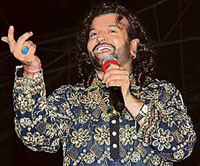 Singer Hans Raj Hans performs on the last night of Hamir Utsav at Hamirpur on Friday. 