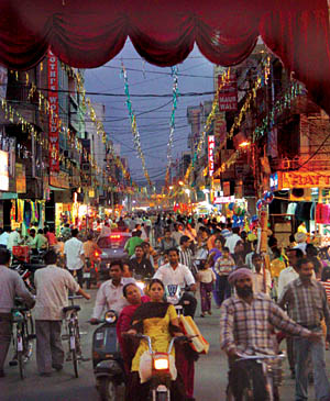 Residents go for shopping four days before Diwali in Bathinda on Sunday.