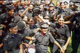 Jubilant newly commissioned women officers at the OTA, Chennai