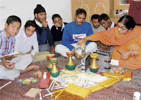 Bilaspur-based social organisation Chetna trains handicapped and mentally challenged children in making candles, flowerpots, earthen lamps and greeting cards etc. so as to earn some pocket money for celebrating Diwali