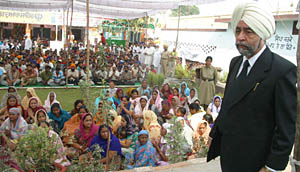 District & sessions judge Gurdev Singh takes a round of Jalandhar central jail on Saturday.