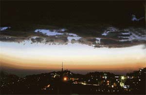TWILIGHT ZONE: As the sun goes down in Shimla, winter clouds make a pretty picture.