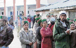 People at a polling booth in Kalpa