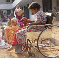Inmates of the Universal Disabled Caretaker Society in Padiala village near Kharar.