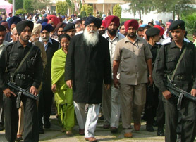 Punjab Chief Minister Prakash Singh Badal in Bathinda on Sunday.