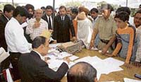 A lok adalat in progress at the Kaithal District Courts.