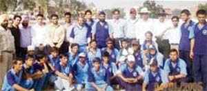 Visually-challenged Punjab cricket team which won the second match against Rajasthan in the cricket match series being played in Ludhiana on Wednesday.