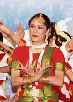 Students of SD School present a dance performance during the annual day celebrations at the school premises in Lower Bazar, Shimla, on Wednesday.