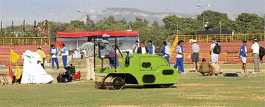 Hectic activity going on to get Tau Devi Lal Stadium at Panchkula ready for the ICLs Twenty20 tournament that commences on November 30.