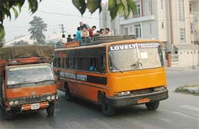 Overloading in school, college buses has become a norm