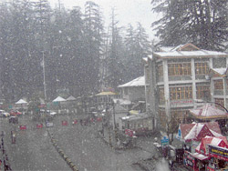 Snowflakes tighten the grip of cold in Manali