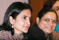 Minister of state for tourism Kiran Choudhary addresses a press conference in Chandigarh on Monday. Also seen in the picture is secretary, tourism, Keshni Anand Arora. 