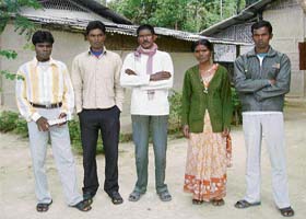 Deva Orang (centre) with his wife Seema and three sons