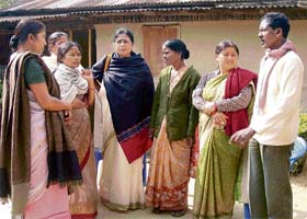 Members of the All India Democratic Womens Association with Seema Orang