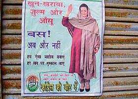 Such Congress posters, carrying the message of AICC chief Sonia Gandhi for Jammu and Kashmir poll held around three years ago, can be seen pasted in Nurpur areas these days