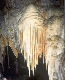 A natural chandelier in one of the caves
