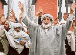 Jammu and Kashmir Haj pilgrims protest against the state government after flights were cancelled due to bad weather and poor visibility at the Srinagar Airport.