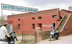 Off track: A post office operational from a government school building.