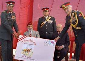 Lt. General Pradeep Khanna releasing the Special Day Cover issued by the Army Postal Service in Bathinda