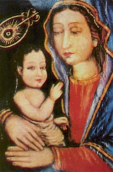 The painting of Madonna and the Child