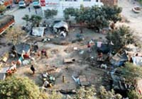 Slum dwellers have found a new home, this time in a park adjacent to the previous one in Tagore Nagar where demolition drive took place last month.