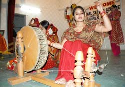 Chappa Chappa Charkha Chale: A choreography show presented by the students of SSD Girls College in Bathinda on Monday.