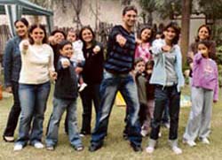 Wedding choreographers giving training to family members.