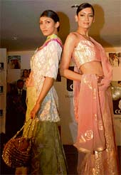 Well-known models Lakshmi Rana and Krishna Somani walk the ramp for “Cool With Cotton” held by Cotton Council International at Hotel Parkview in Sector 24, Chandigarh, on Tuesday.
