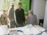 Veer Singh (109) at the lone polling booth for lepers at Leprosy Hospital, Mandodhar, near Dharampur, in the Kasauli constituency on Wednesday.
