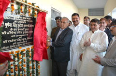 Haryana Chief Minister Bhupinder Singh Hooda inaugurates a waterworks at Asoda village in Jhajjar district on Saturday.