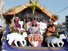 A tableau being taken out in Ludhiana on Sunday.