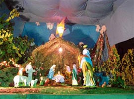 A view of a tableau at St Marys Church, Sundernagar, on the occasion of Christmas.