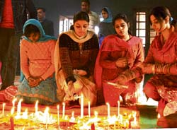 Christmas celebrations at Kalvery church in Ludhiana on Tuesday.