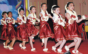 Students of Him Academy Public School perform at the annual function in Hamirpur.