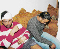 Prabhjot Singh (left) and his brother-in-law at a press conference in Amritsar on Wednesday.