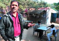 Mamu, alias Shahzadi Ibrahimi, a PhD from JNU stands in front of his dhaba on campus in the Capital on Thursday.