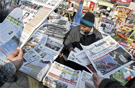 Newspapers sold like hot cakes in Srinagar on Friday following the assassination of Benazir Bhutto.