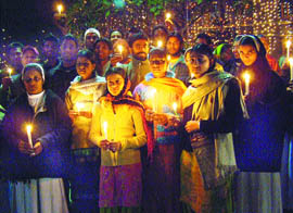 The Christian community held a candle march, appealing for peace in Orissa  from where incidents of attacks on churches are being reported  in Jalandhar