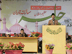 Members of the Ahmadiyya community at their 116th annual congregation at Qadian in Gurdaspur district on Saturday.