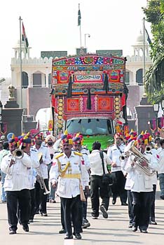 The Wagah border was opened to trucks
