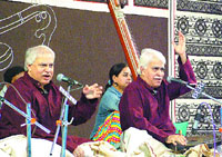 Mishra brothers enthral audience in Jalandhar on Saturday.