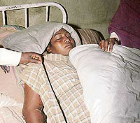 Harjinder Kaur in Guru Nanak Dev Hospital in Amritsar on Sunday.