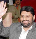 Jubilant Pradeep Chhabra after being elected as mayor of the Chandigarh Municipal Corporation in Chandigarh on Tuesday.