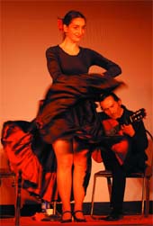 Spanish artiste Judith Hartinez performs at a function organised by Sahamat to pay homage to theatre person Safdar Hashmi on his death anniversary in the Capital on Tuesday. 